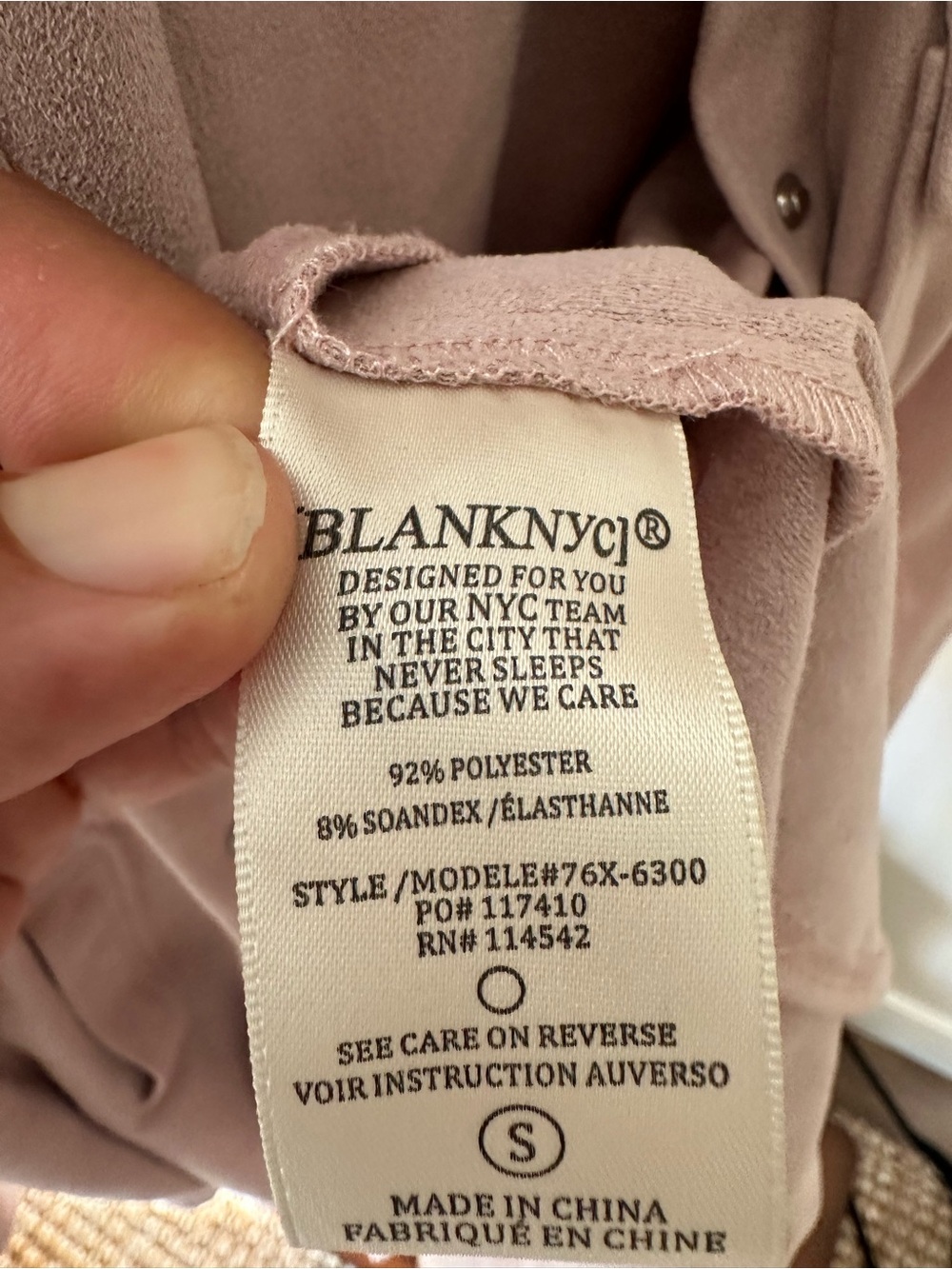 Blank NYC Suede-Style Drawstring Utility Jacket - Blush - Picture 5 of 6